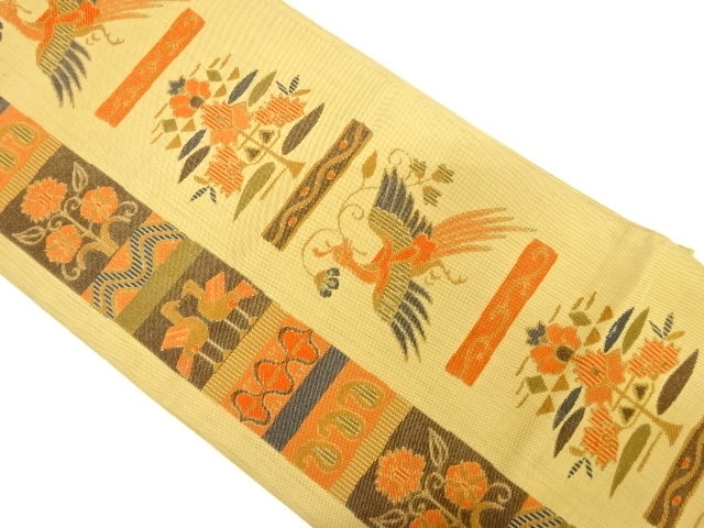 JAPANESE FUKURO OBI / WOVEN BIRD